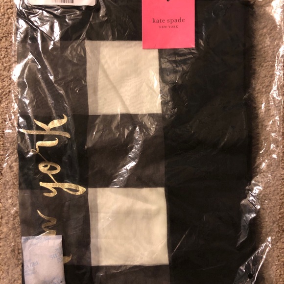 Kate Spade Party Plaid Oblong Scarf - Picture 2 of 4